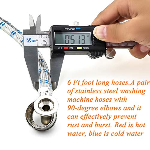 Beaquicy 6 Ft Stainless Steel Hoses with Elbows