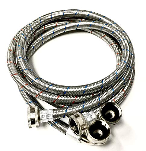 Durable Stainless Steel Washing Machine Hoses - 1.2m
