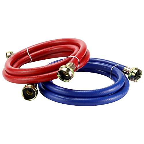 Burst-Proof 4FT Washer Water Supply Hoses (2 Pack)