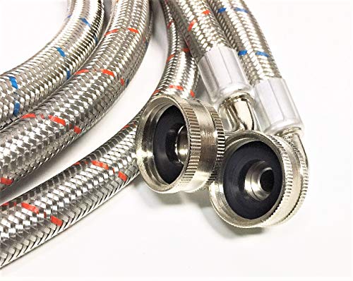 Durable Stainless Steel Washing Machine Hoses - 1.2m