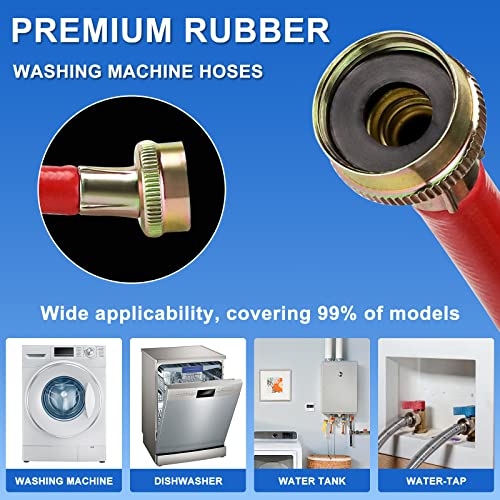 6 FT Rubber Washing Machine Hoses - Pack of 2
