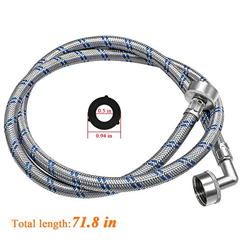 Beaquicy 6 Ft Stainless Steel Hoses with Elbows