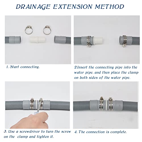 DODUOS 2.5M Universal Washing Machine Drain Hose Kit