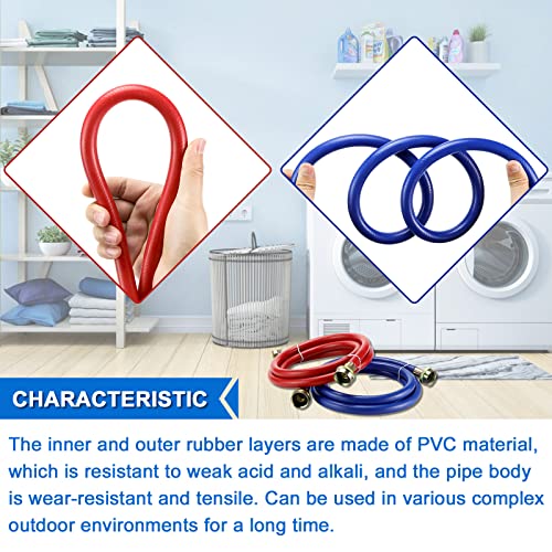 6 FT Rubber Washing Machine Hoses - Pack of 2