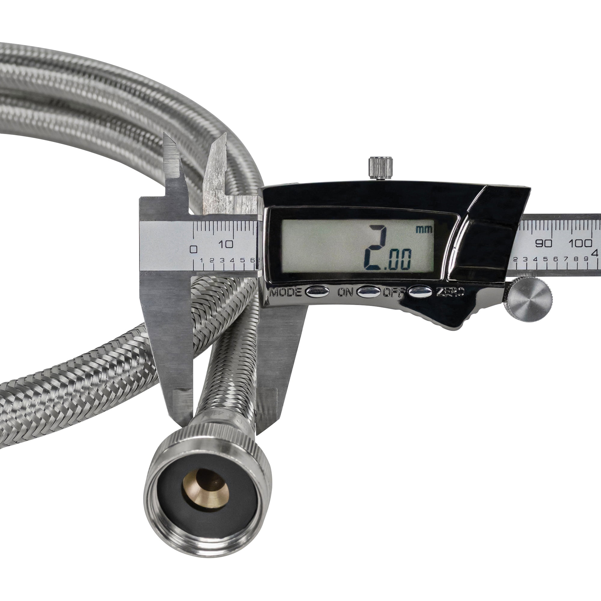 Braided Stainless Steel Washing Machine Hoses - 2 Pack