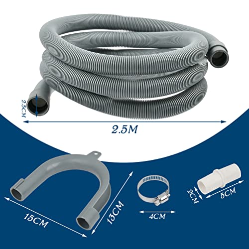 DODUOS 2.5M Universal Washing Machine Drain Hose Kit