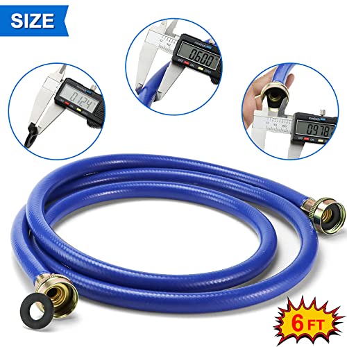 6 FT Rubber Washing Machine Hoses - Pack of 2