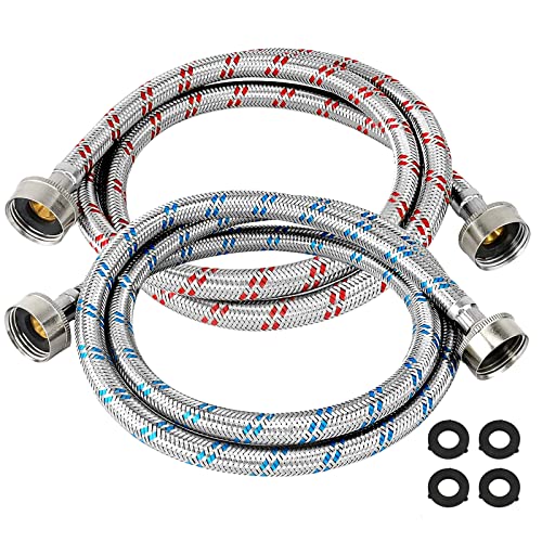 Beaquicy 4 Ft Burst Proof Washer Hoses (2 Pack)