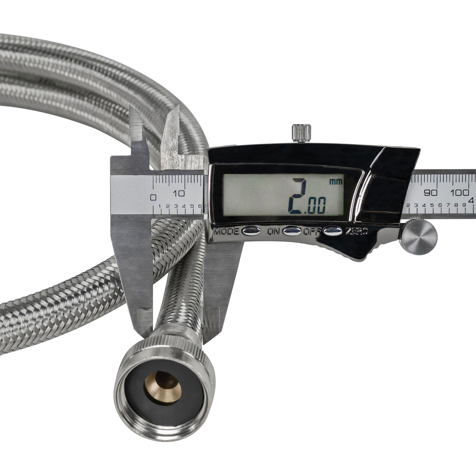 Braided Stainless Steel Washing Machine Hoses - 2 Pack