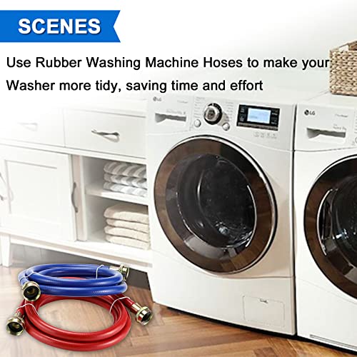 6 FT Rubber Washing Machine Hoses - Pack of 2