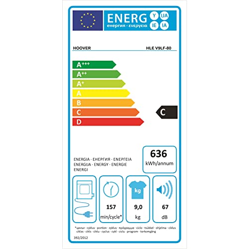 Hoover 9Kg White Vented Tumble Dryer with Sensor