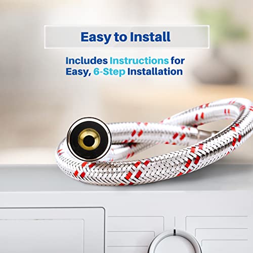 Stainless Steel Washing Machine Hoses - 6ft Pair