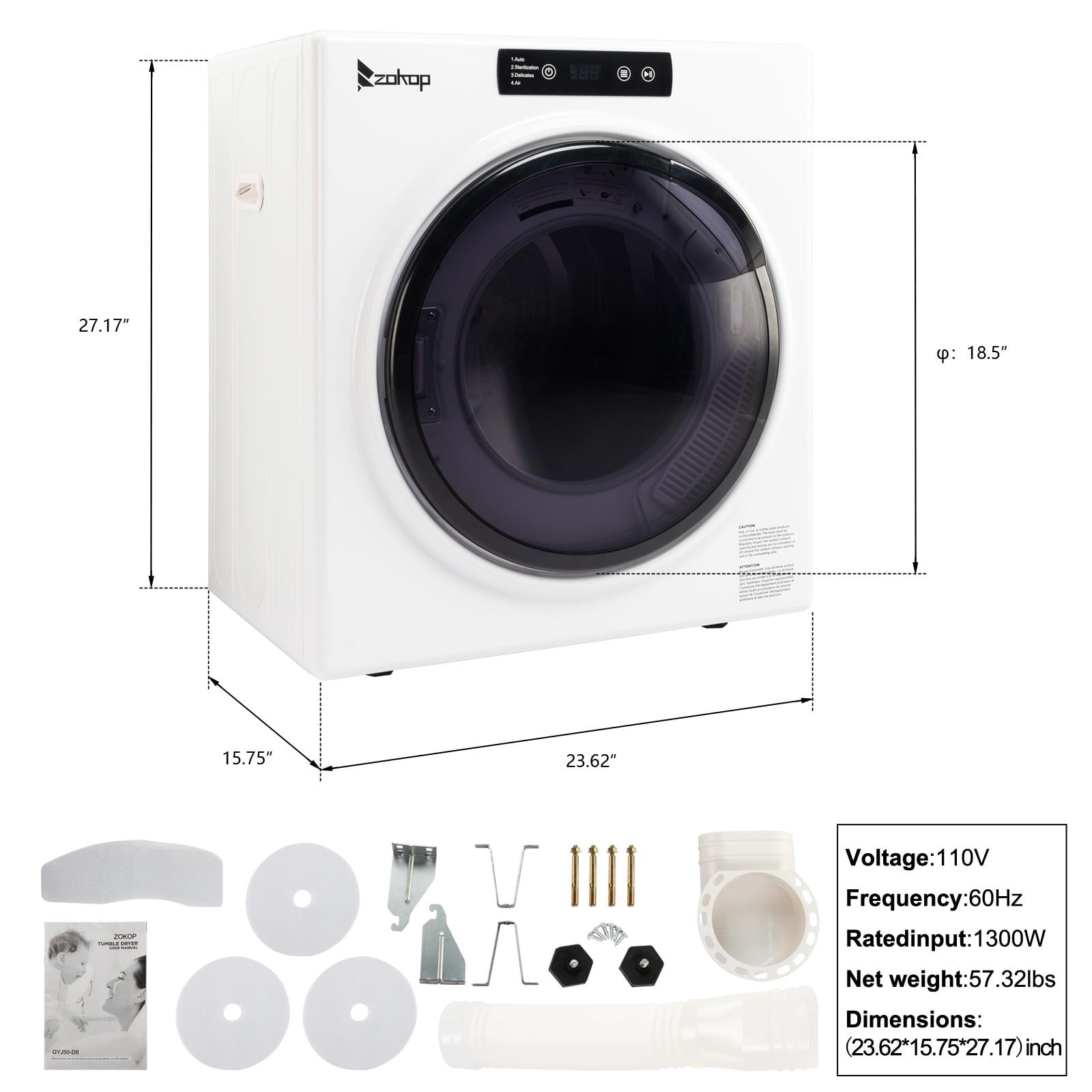 SalonMore Compact 3.5 cu ft Electric Tumble Dryer