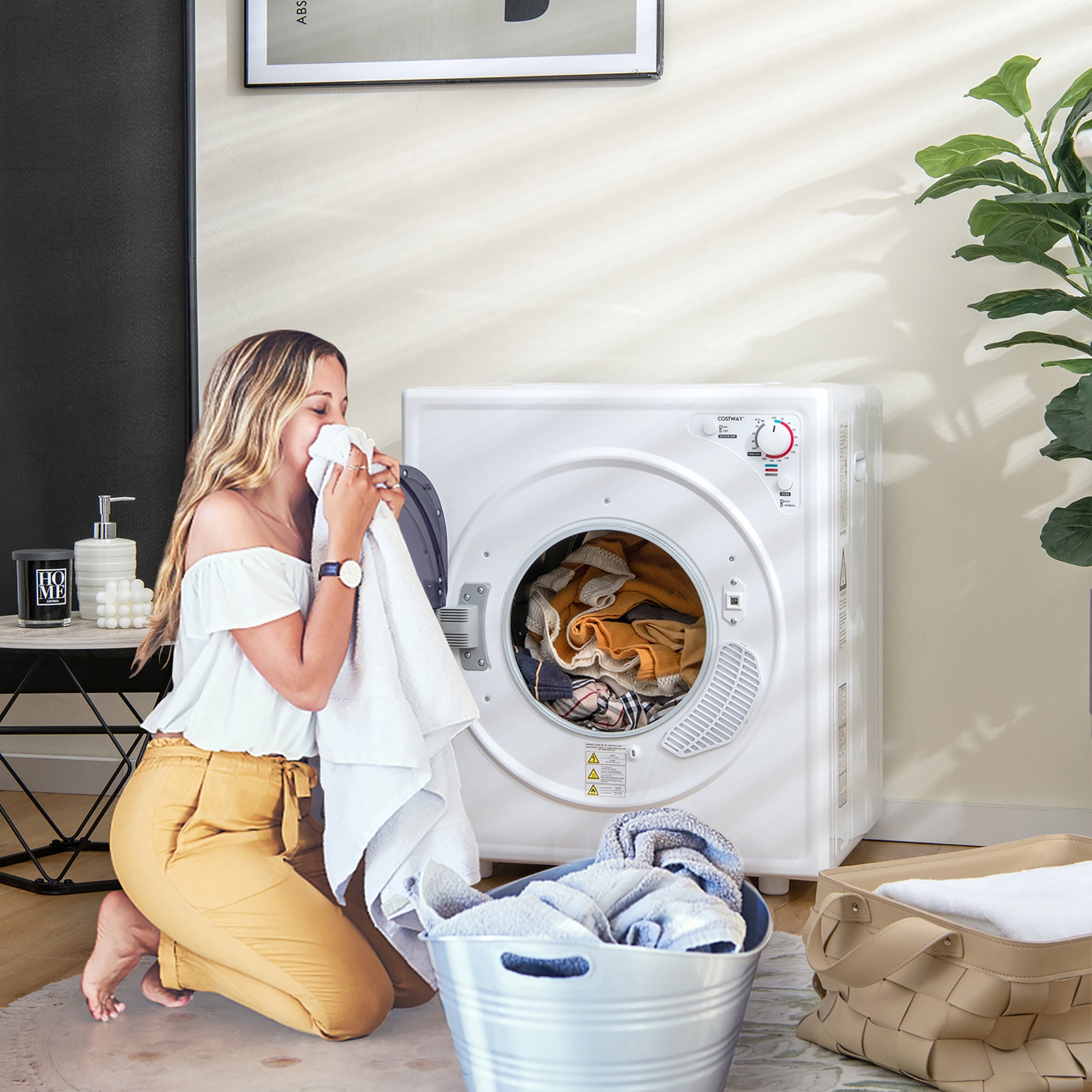Costway 1500W Compact Stainless Steel Tumble Dryer