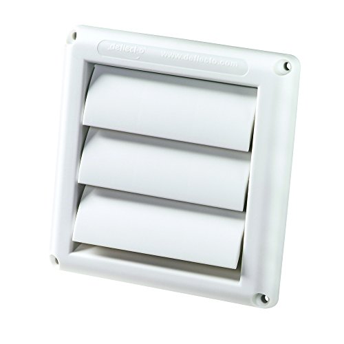 Deflecto Supurr-Vent Louvered Outdoor Dryer Vent Cover, 4" Hood, White (HS4W/18)