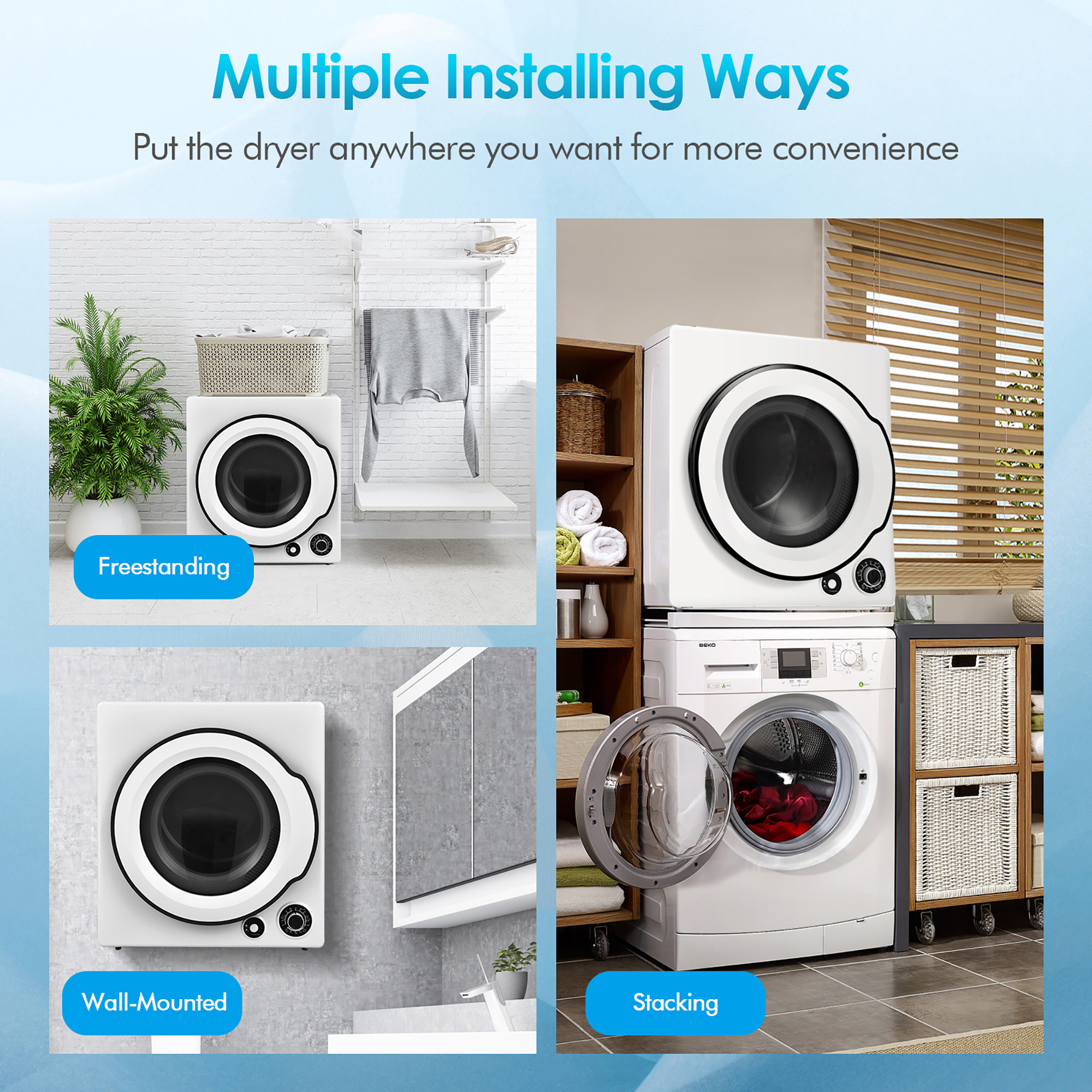 Costway Compact 1350W Electric Clothes Dryer 13.2 lbs