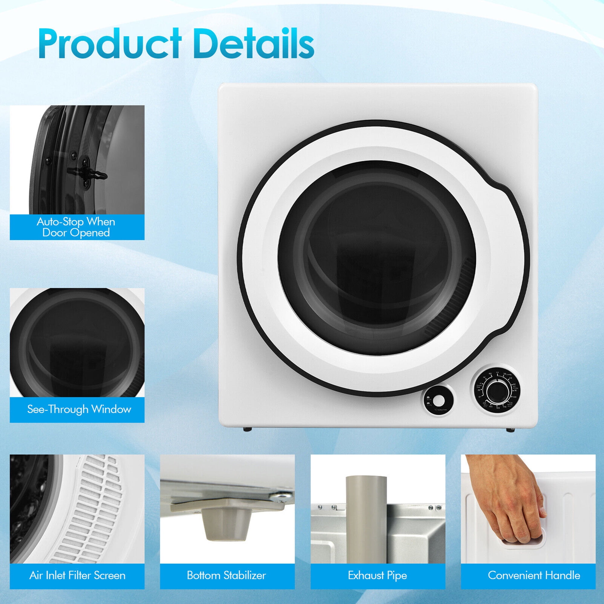 Gymax 13.2 lbs Compact Electric Tumble Dryer