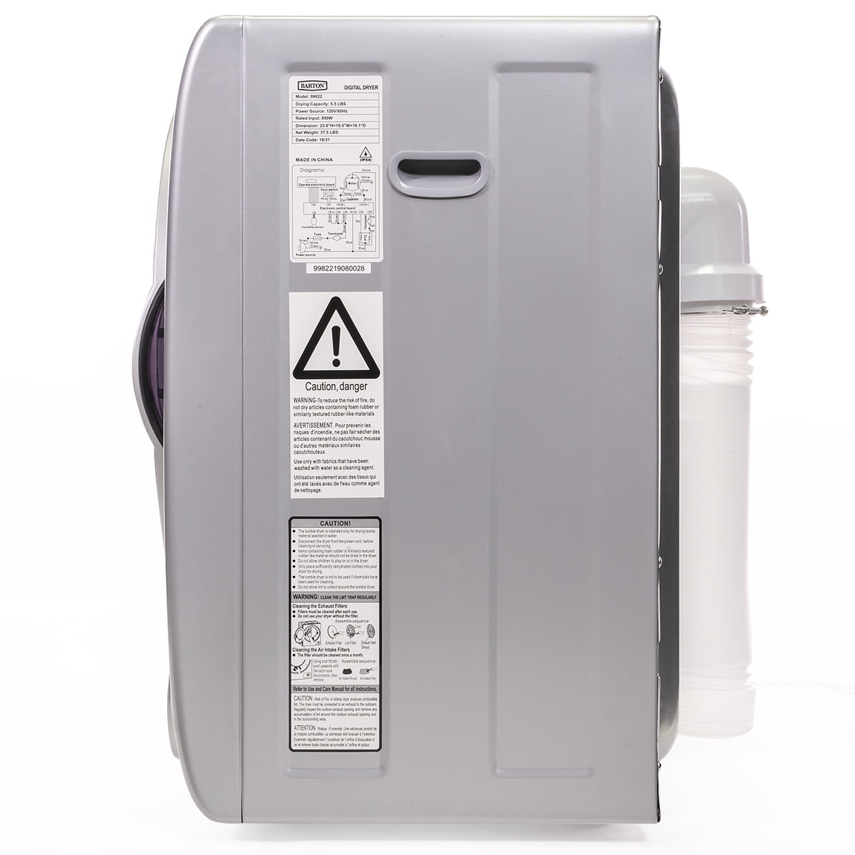 Barton 99822 2.8kg Front Load Automatic Dryer