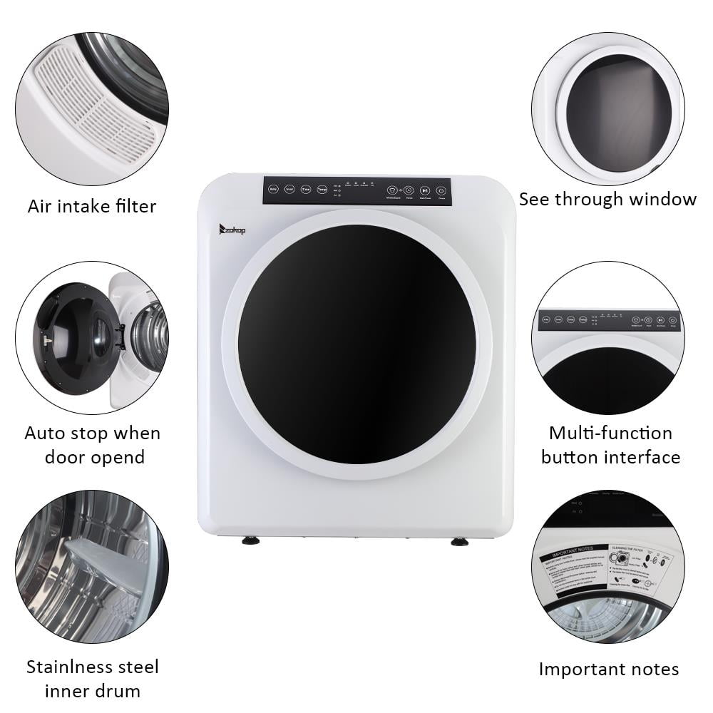 Winado 13lbs Electric Compact Tumble Dryer, White