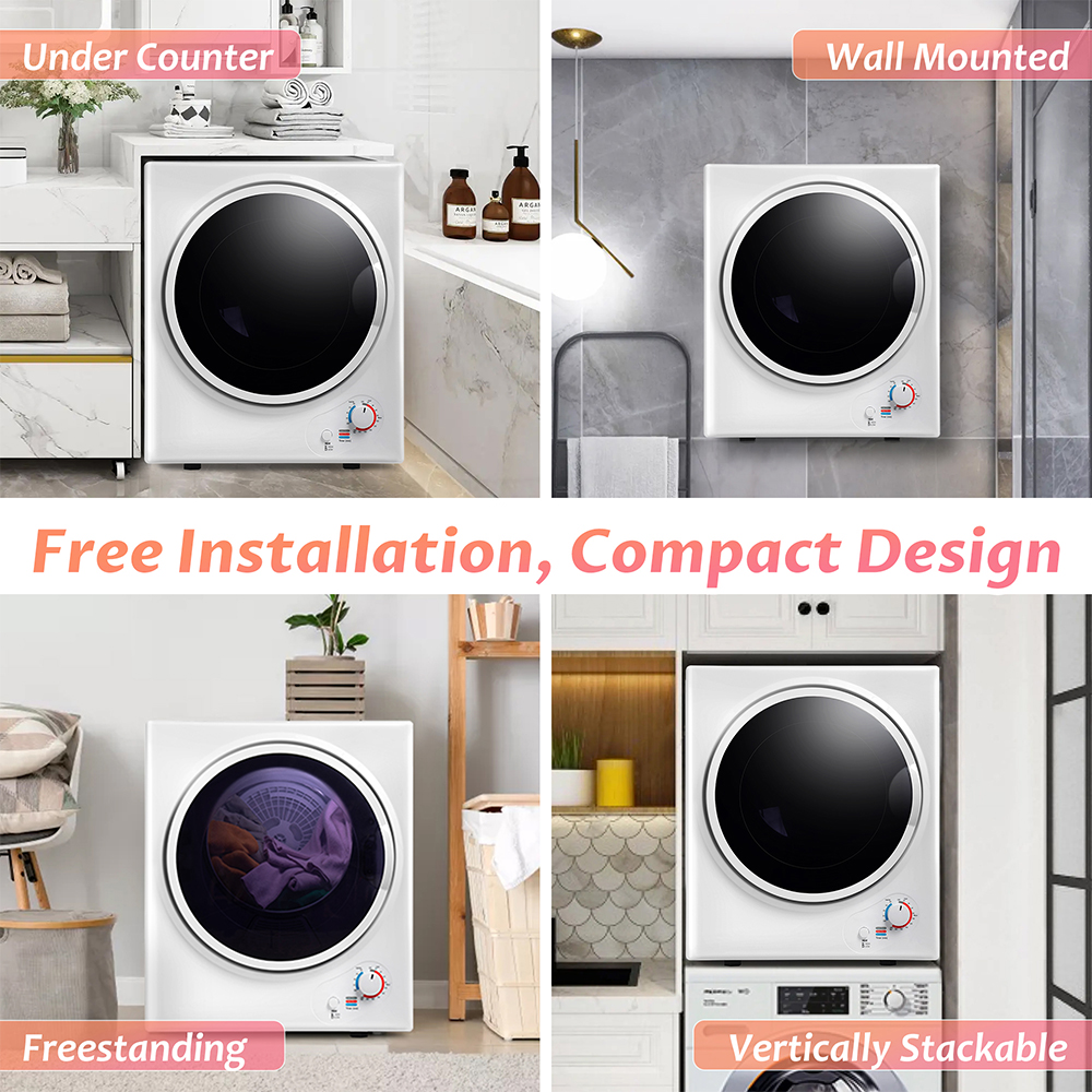 Jusddie Portable Front Load Clothes Dryer, Quiet & Easy