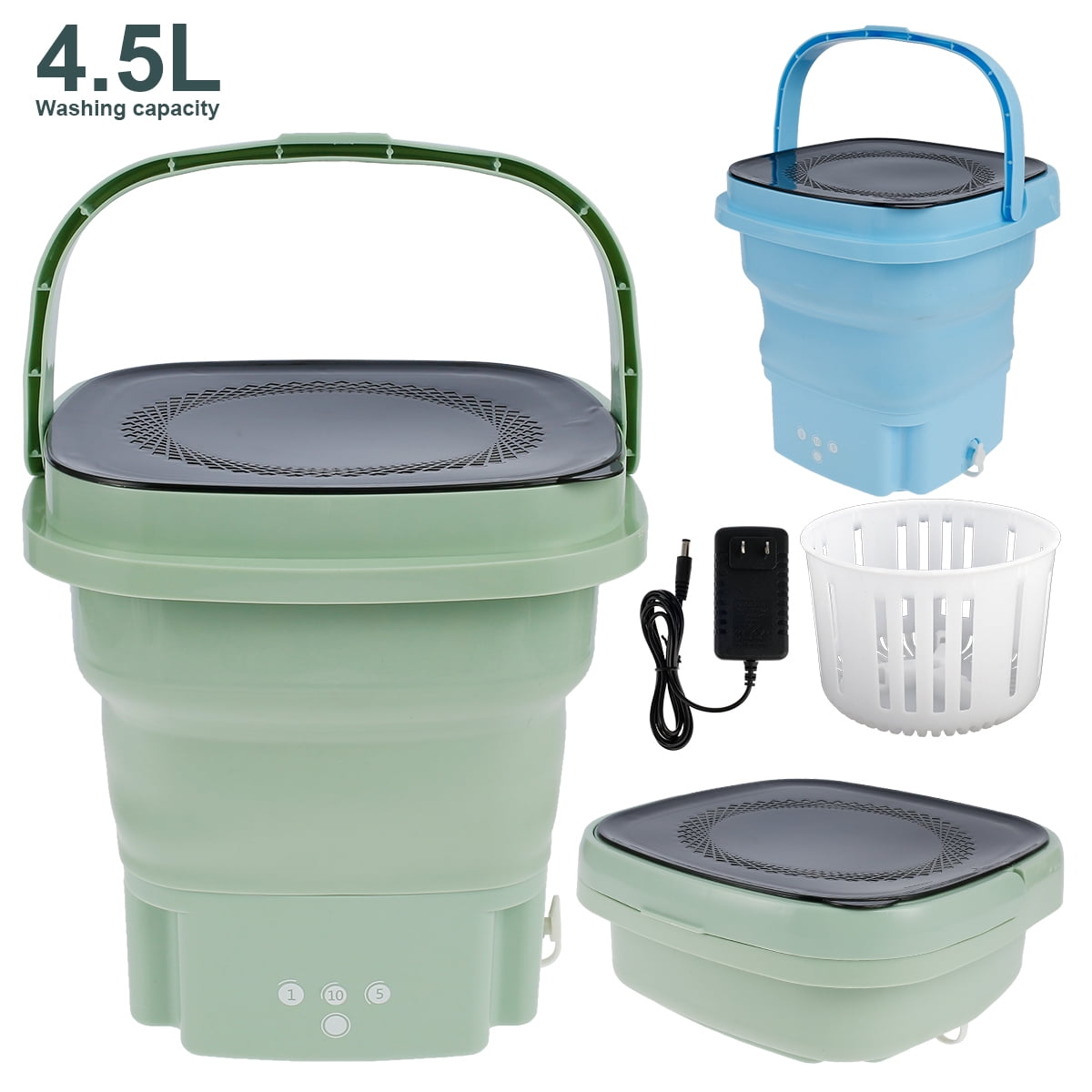 Lieonvis Foldable Portable Washing Machine with Drain Basket