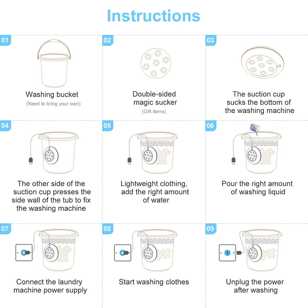 Compact Mini Washing Machine with USB for Travel