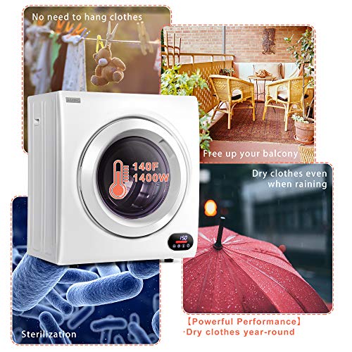 Euhomy 2.6 cu ft Compact Clothes Dryer - White