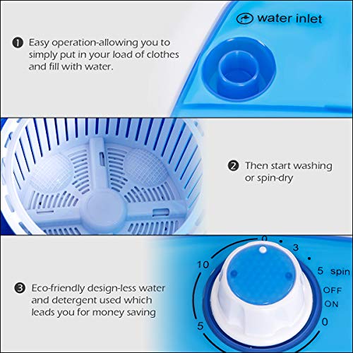 TANGZON 2-in-1 Portable Mini Washer and Spin Dryer