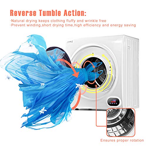 Euhomy 2.6 cu ft Compact Clothes Dryer - White