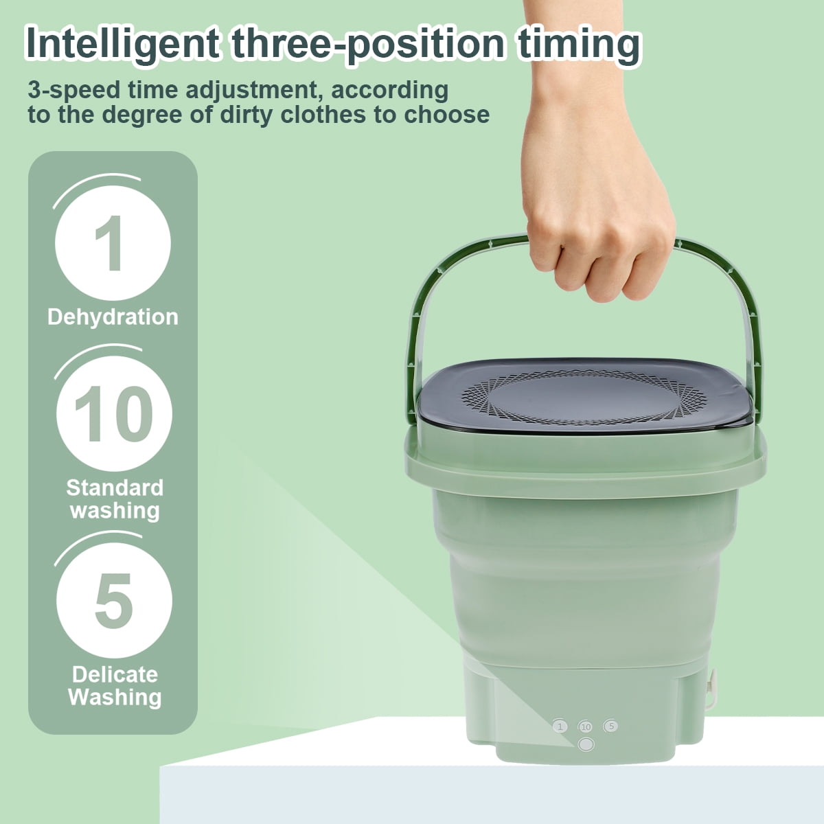 Lieonvis Foldable Portable Washing Machine with Drain Basket