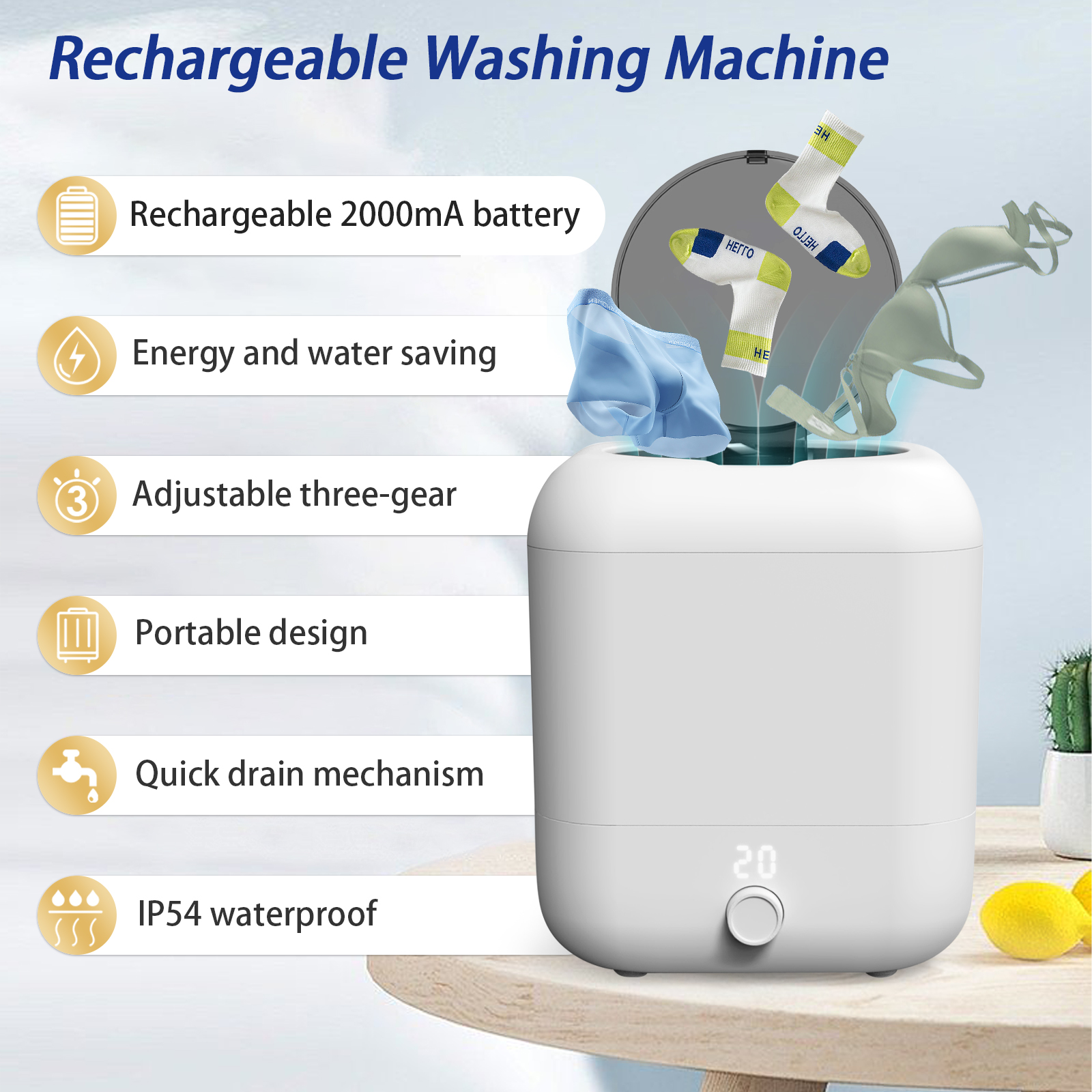 Aessdcan DEOUM Portable Mini Washing Machine