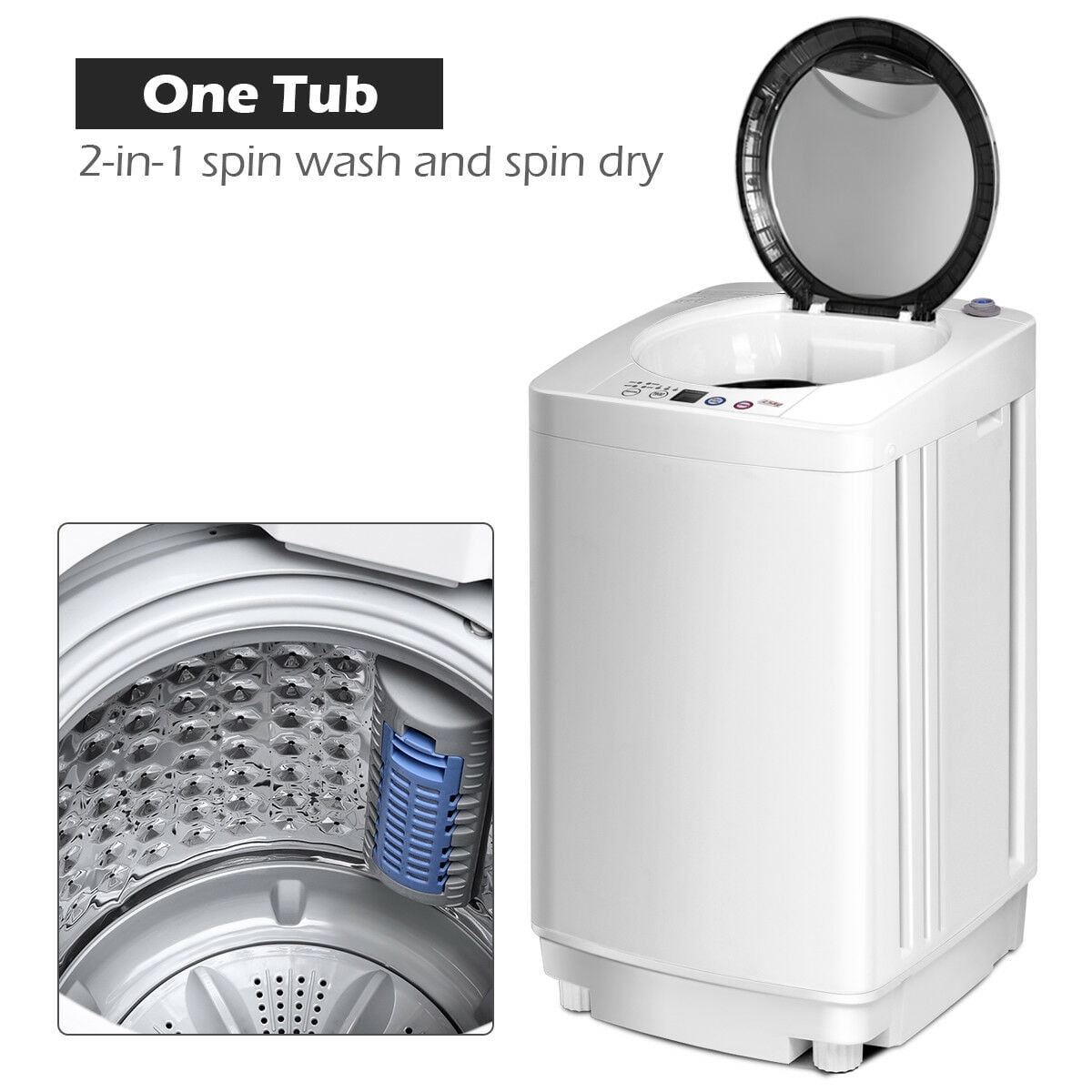 Compact 7.7 lbs Automatic Laundry Washer with Pump
