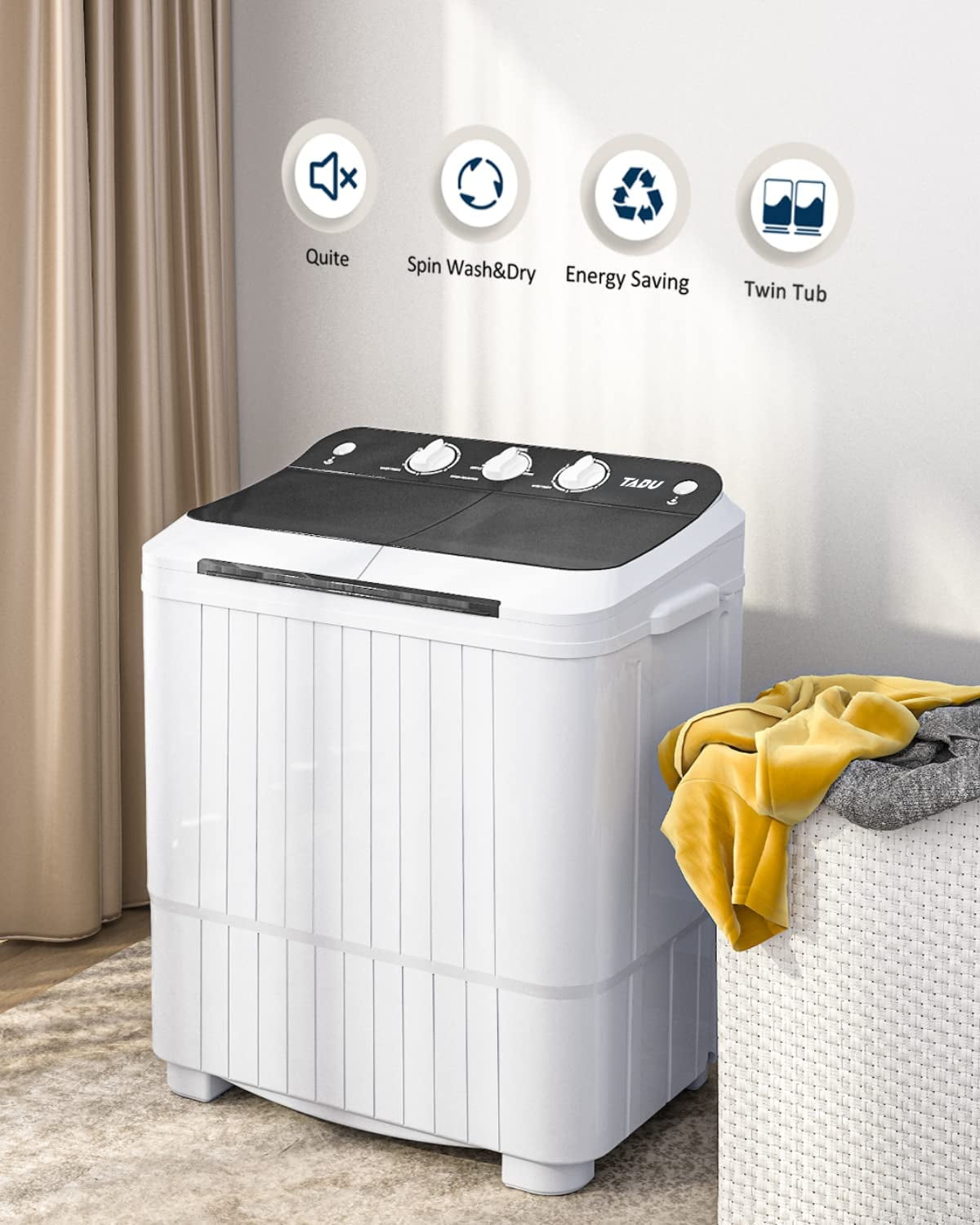 TABU Mini Portable Washing Machine for Apartments