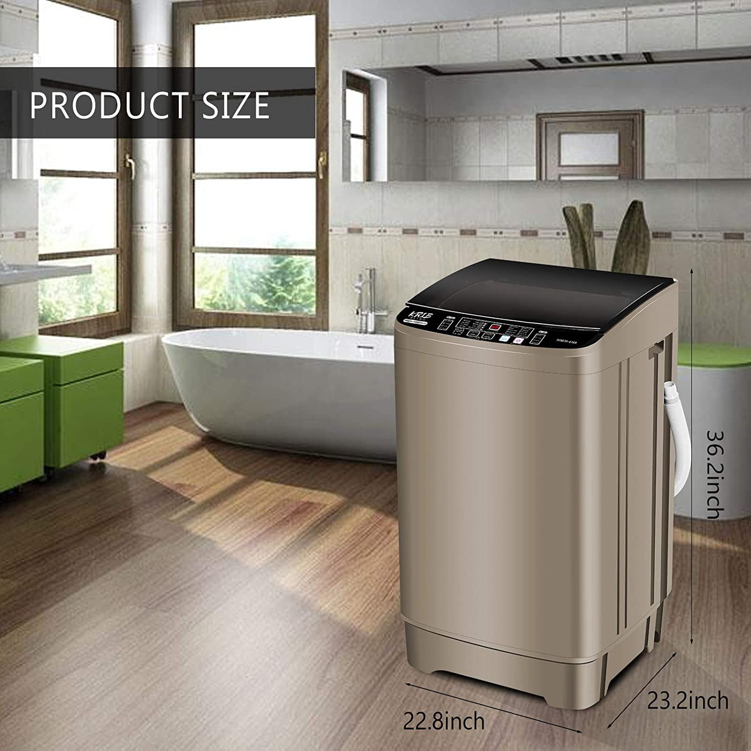 KRIB BLING Portable 15.6lbs Full-Automatic Washer