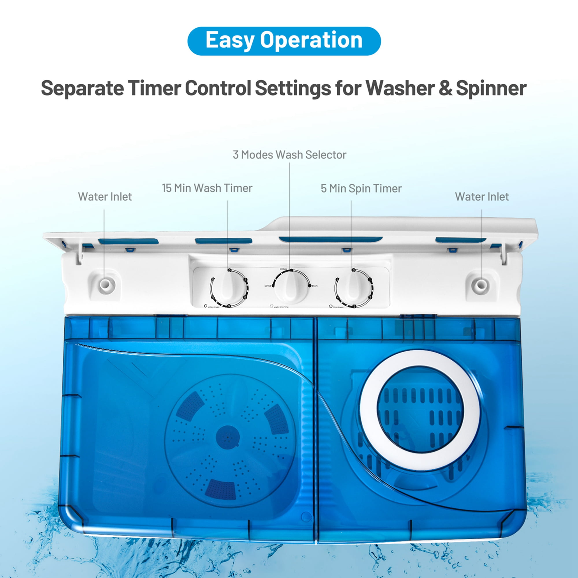 Costway 26lbs Portable Semi-Automatic Washing Machine