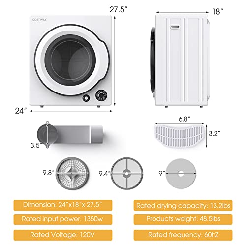 COSTWAY Compact 13.2 lbs Electric Clothes Dryer