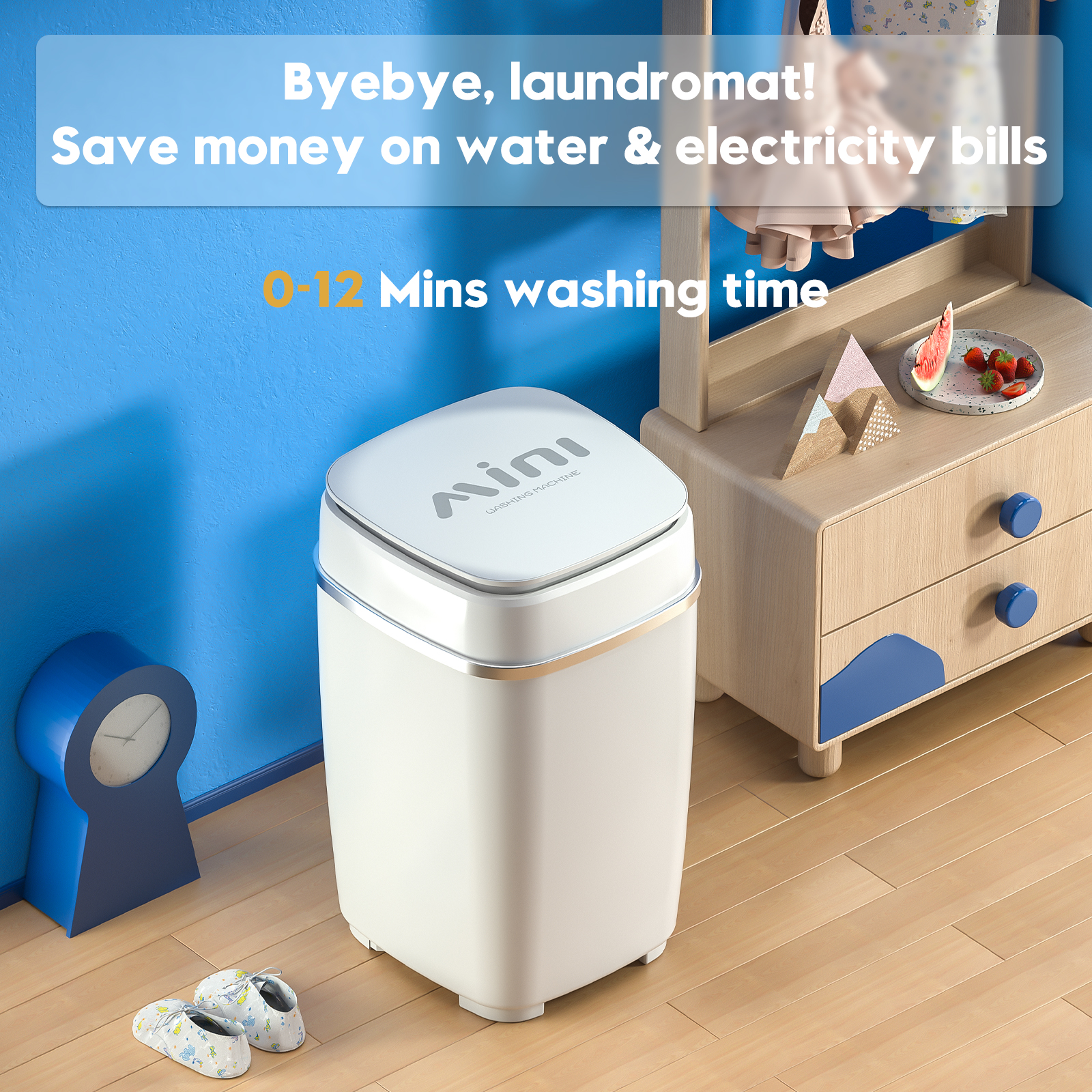 Auertech Mini Portable 8lbs Semi-Automatic Washer