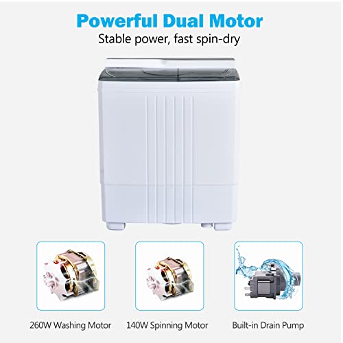 TANGZON Compact Twin Tub Washer and Spin Dryer