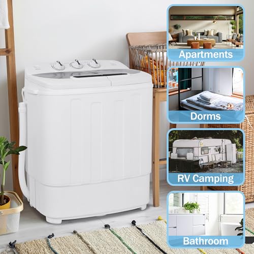 Portable Washing Machine with Spin Cycle and Drain