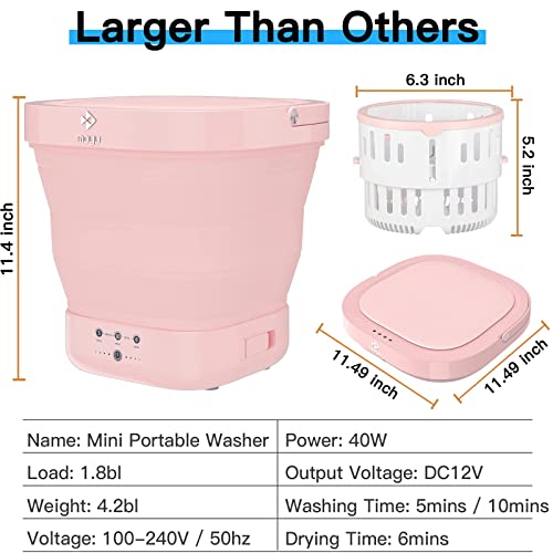 Mini Portable Washing Machine and Dryer - Pink