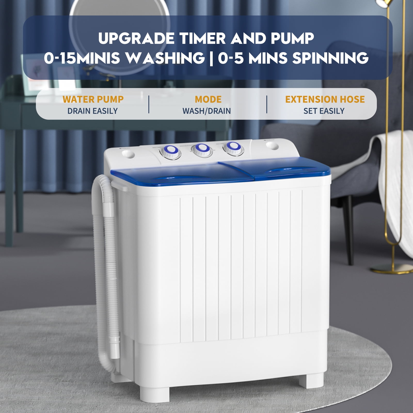 Auertech 20lbs Portable Mini Washing Machine Combo