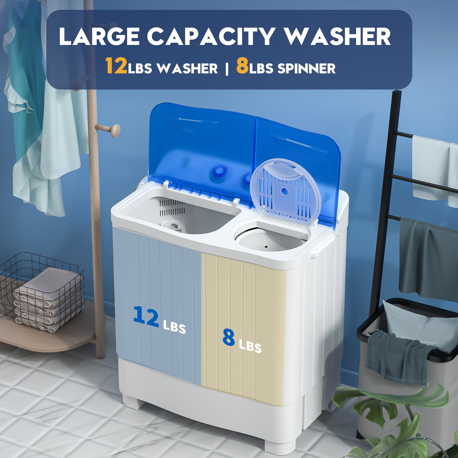 Auertech 20lbs Portable Mini Washing Machine Combo