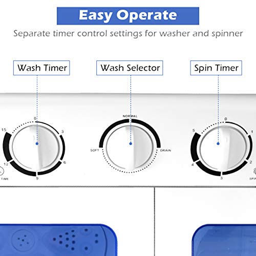 Giantex Portable Twin Tub Washing Machine 20lbs