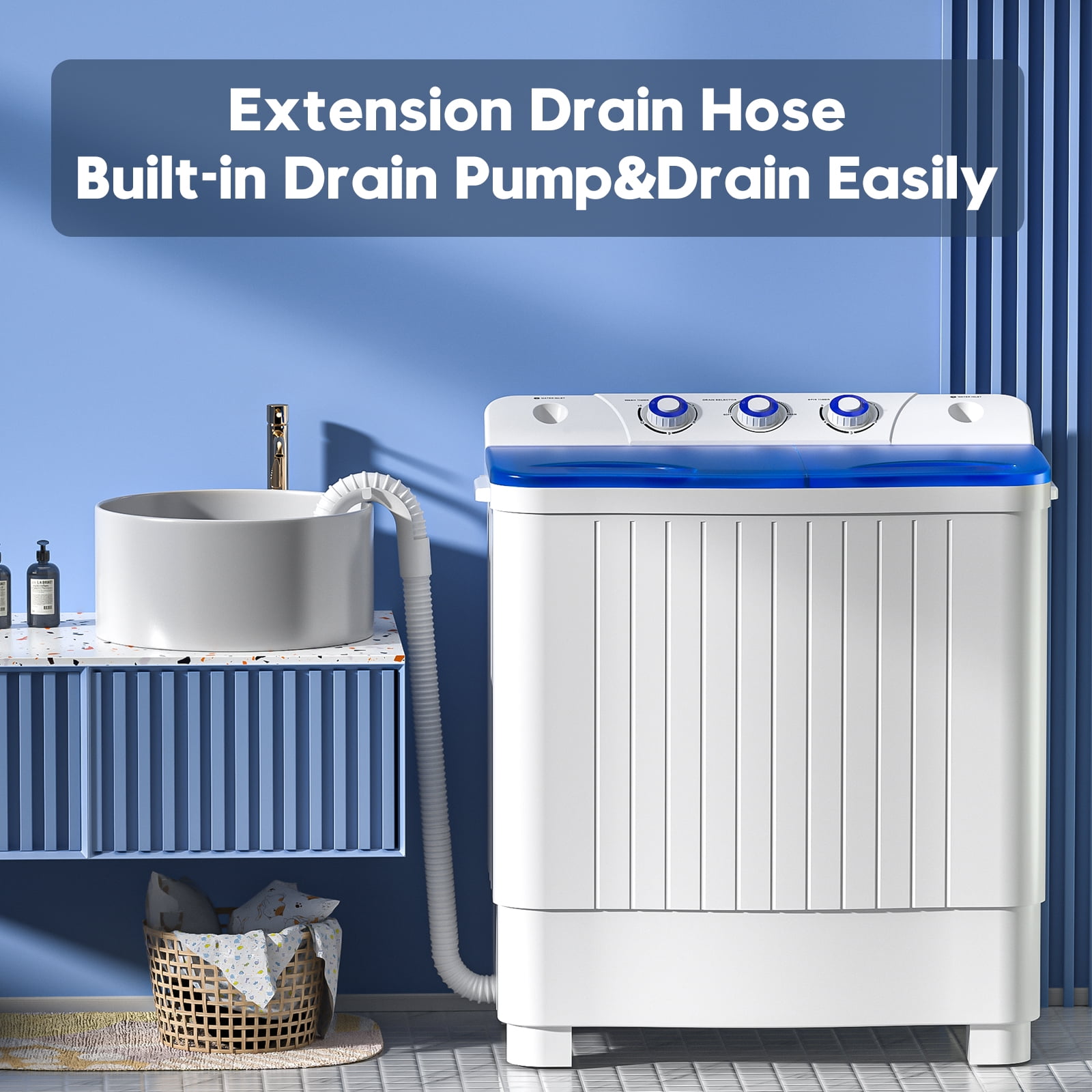 Auertech 20lbs Portable Mini Washing Machine Combo