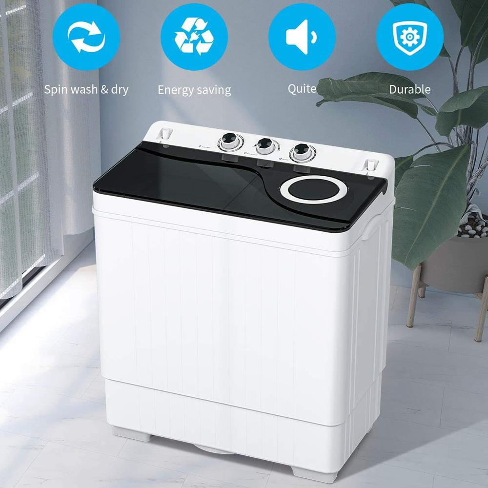 UbesGoo 26lbs Portable Twin Tub Washing Machine