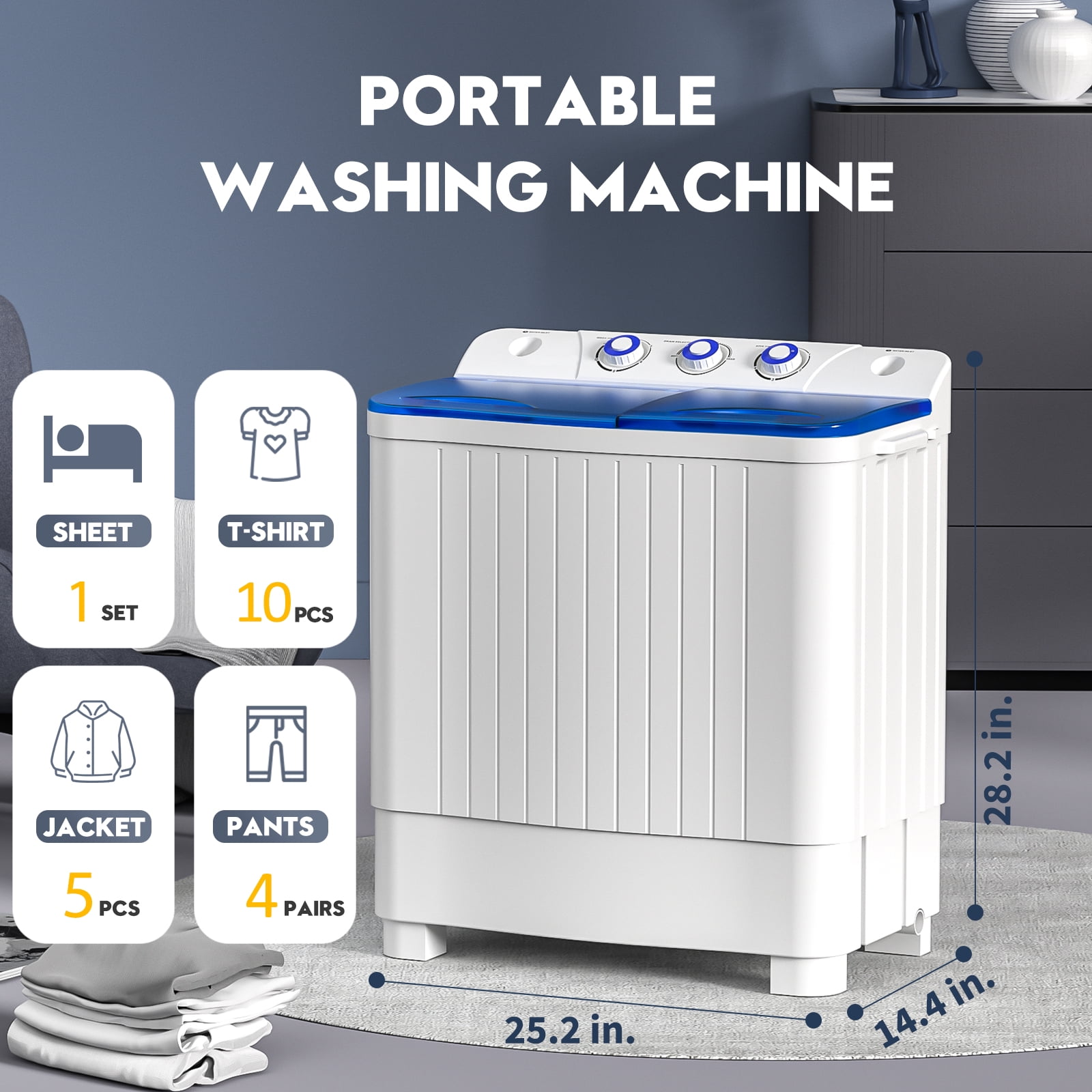 Auertech 20lbs Portable Mini Washing Machine Combo