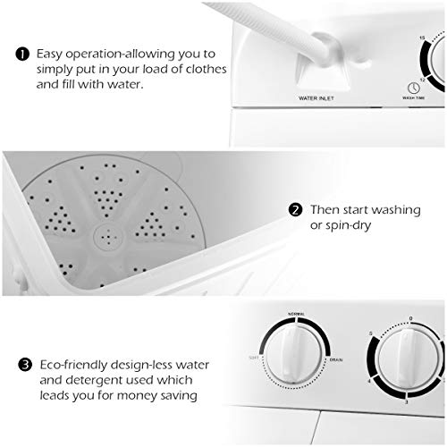 Giantex Portable Twin Tub Washing Machine 20lbs