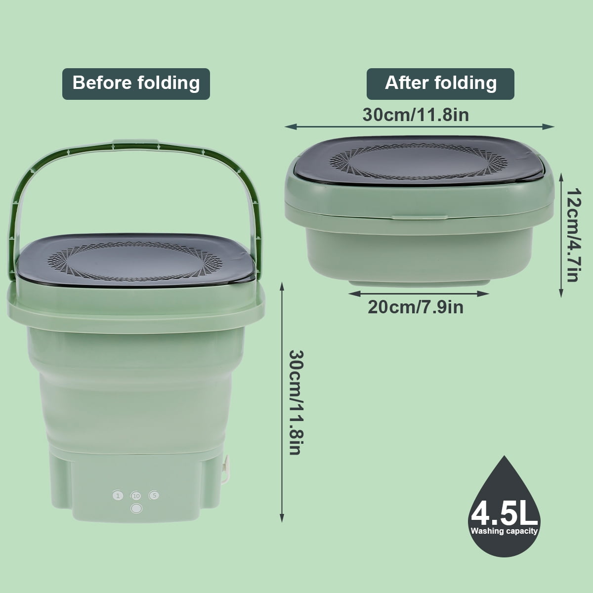 Compact Portable Washing Machine for Travel & Apartments