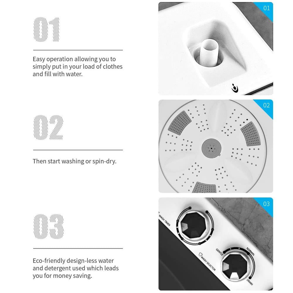 UbesGoo 26lbs Portable Twin Tub Washing Machine