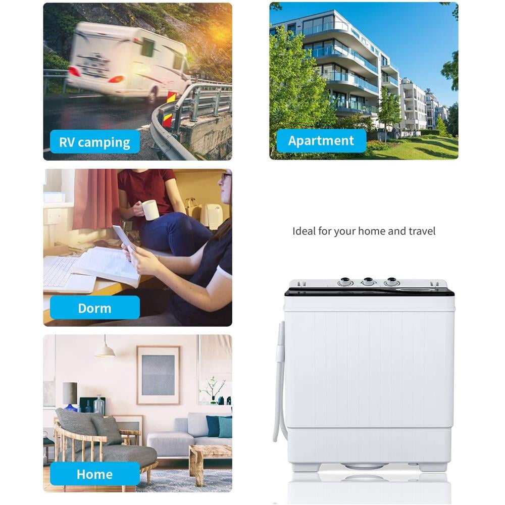 UbesGoo 26lbs Portable Twin Tub Washing Machine